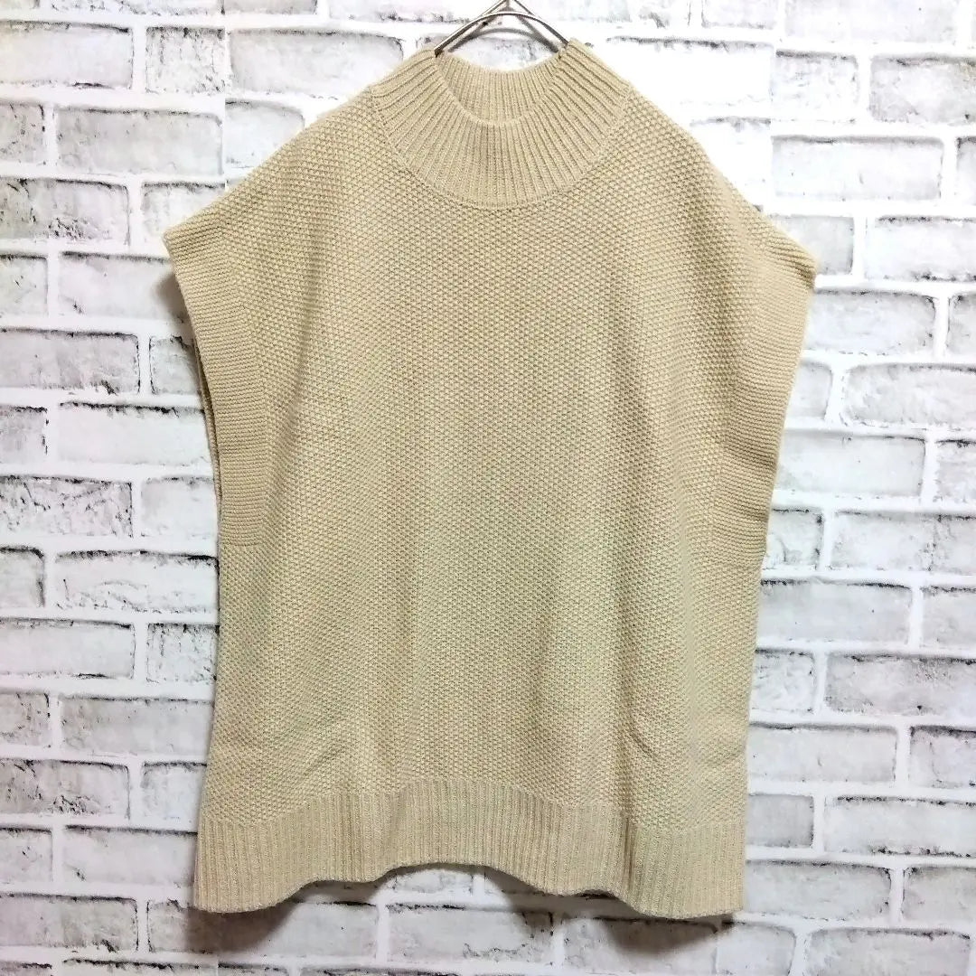 Chocolafine Robe Knit Best Loose beige -free size A248 | ショコラフィネローブ　ニットベスト　ゆったり　ベージュ　フリーサイズ　a248