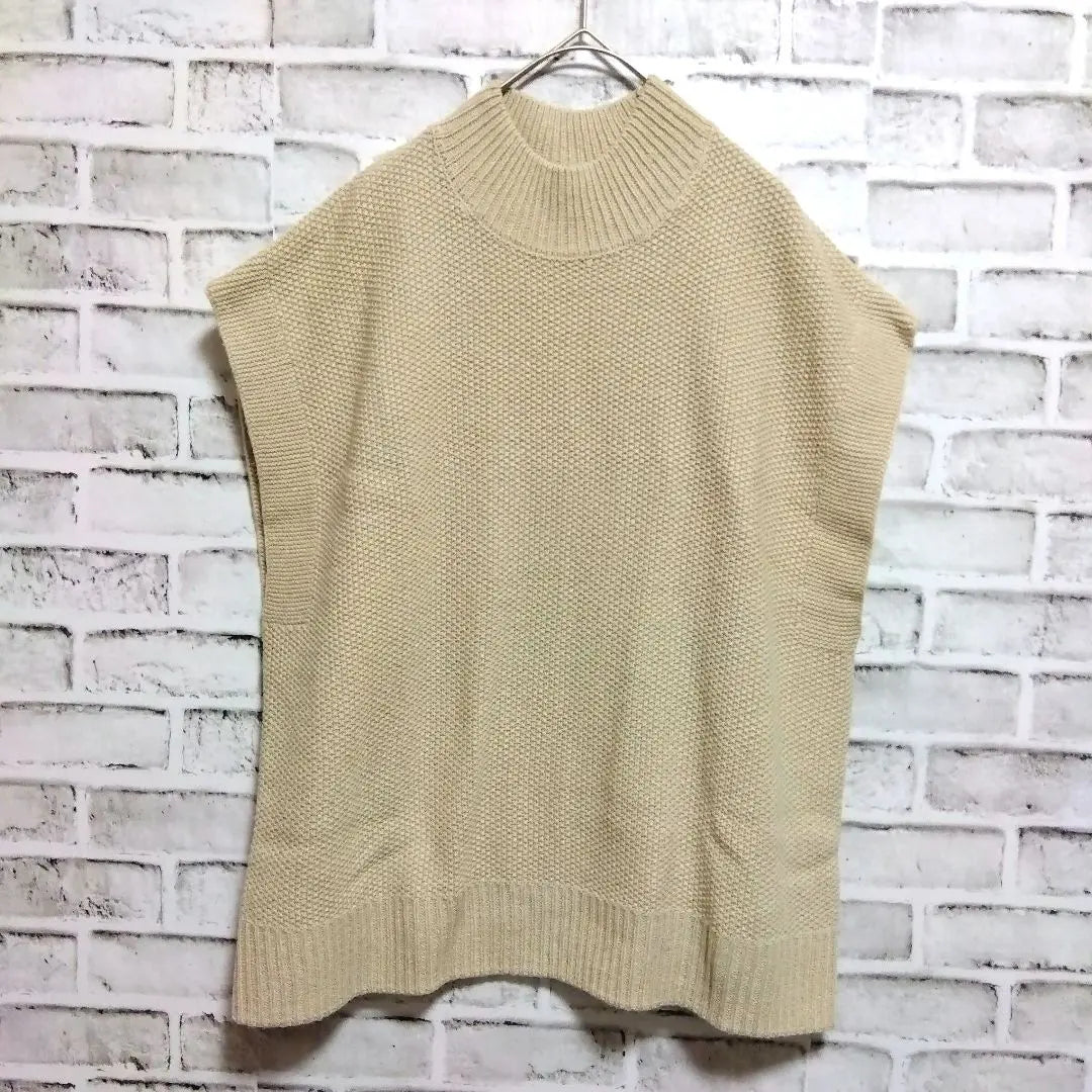 Chocolafine Robe Knit Best Loose beige -free size A248 | ショコラフィネローブ　ニットベスト　ゆったり　ベージュ　フリーサイズ　a248