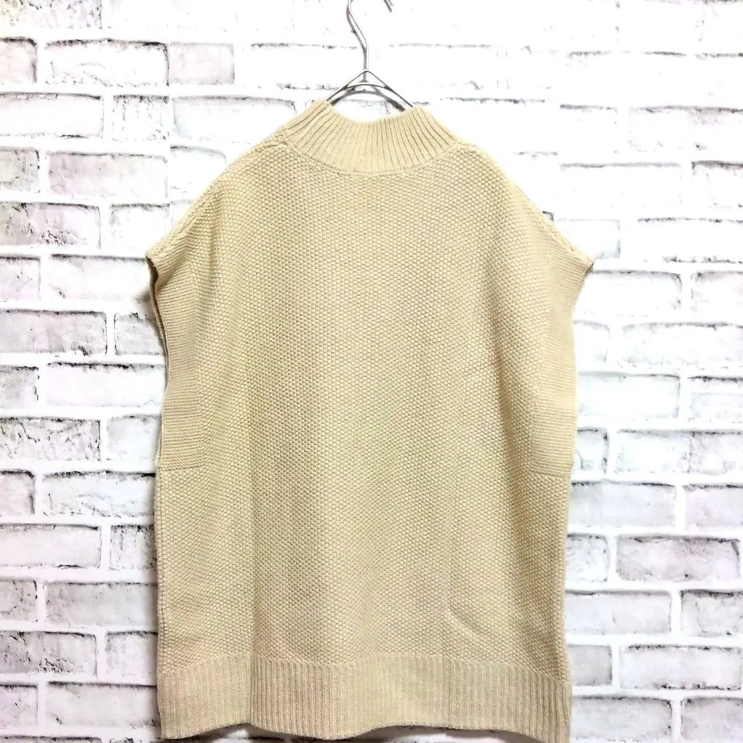 Chocolafine Robe Knit Best Loose beige -talla libre A248 | ショコラフィネローブ ニットベスト ゆったり ベージュ フリーサイズ a248