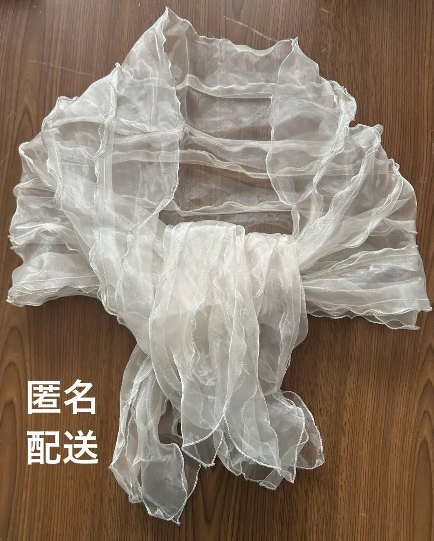 Chiffon ruffle stole shawl