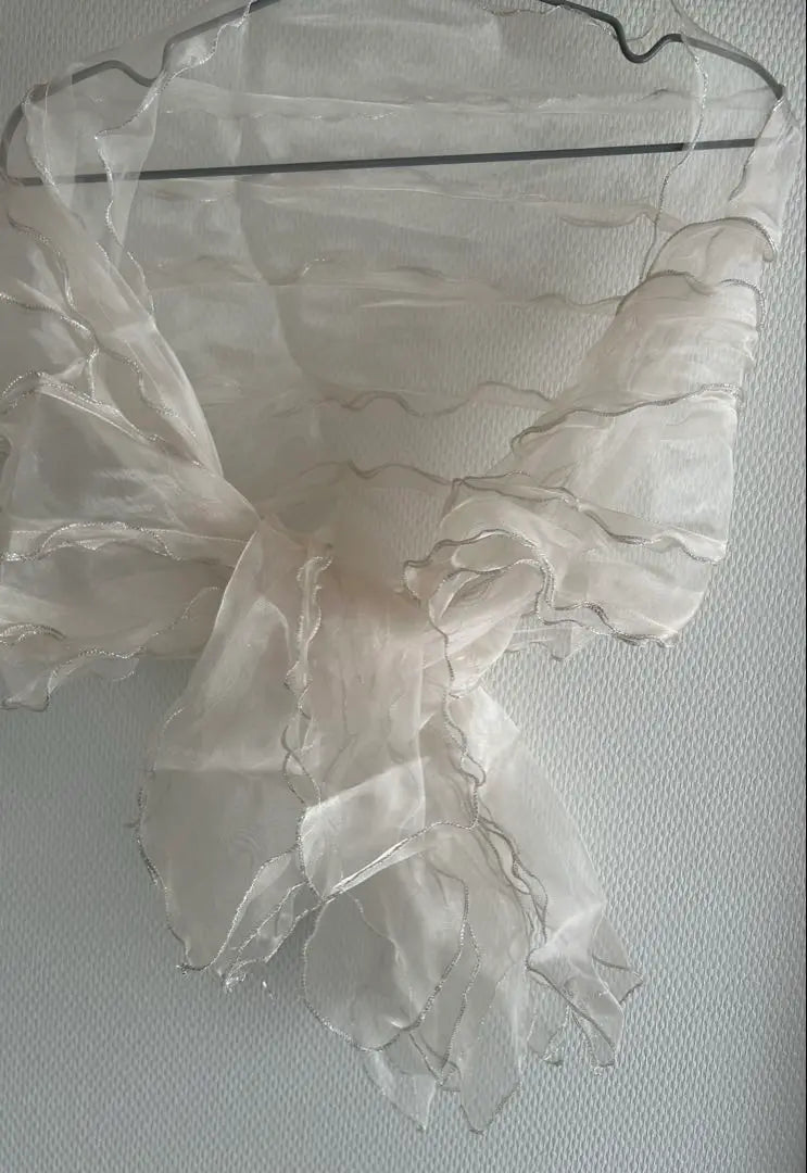 Chiffon ruffle stole shawl