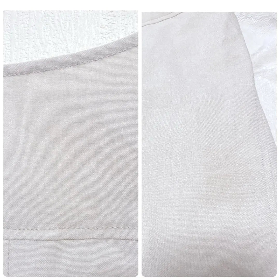 No -color jacket blouson "Kosadebert" (M) ivory 7 -minute sleeve thin | ノーカラージャケットブルゾン『コサデベール』（M）アイボリー　七分袖　薄手