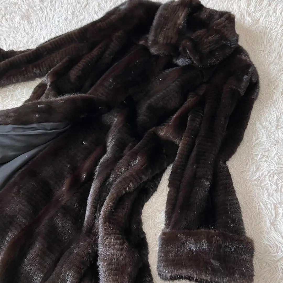 Large size ✨Extremely beautiful ✨SAGA MINK Mink Fur Long Coat High-quality Silver Label