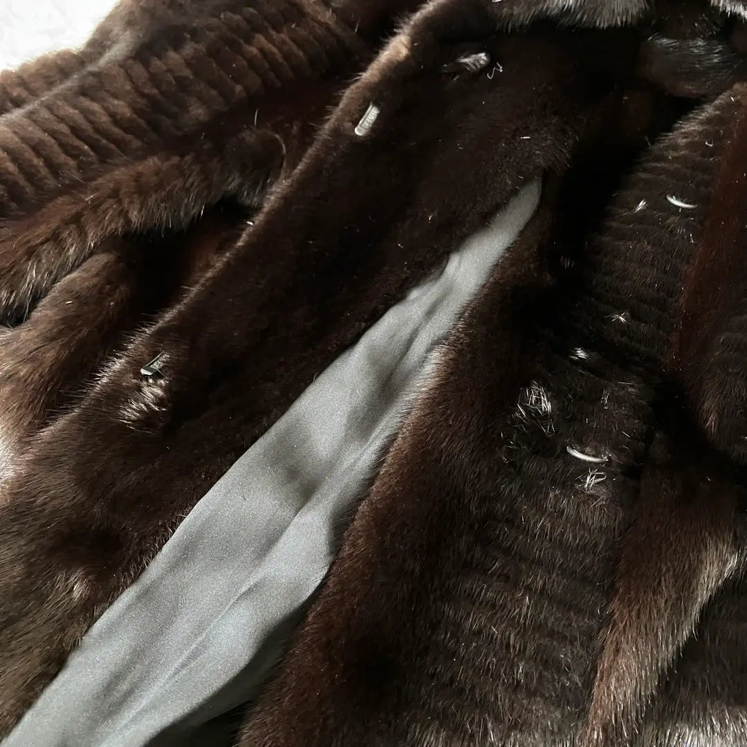 Large size ✨Extremely beautiful ✨SAGA MINK Mink Fur Long Coat High-quality Silver Label