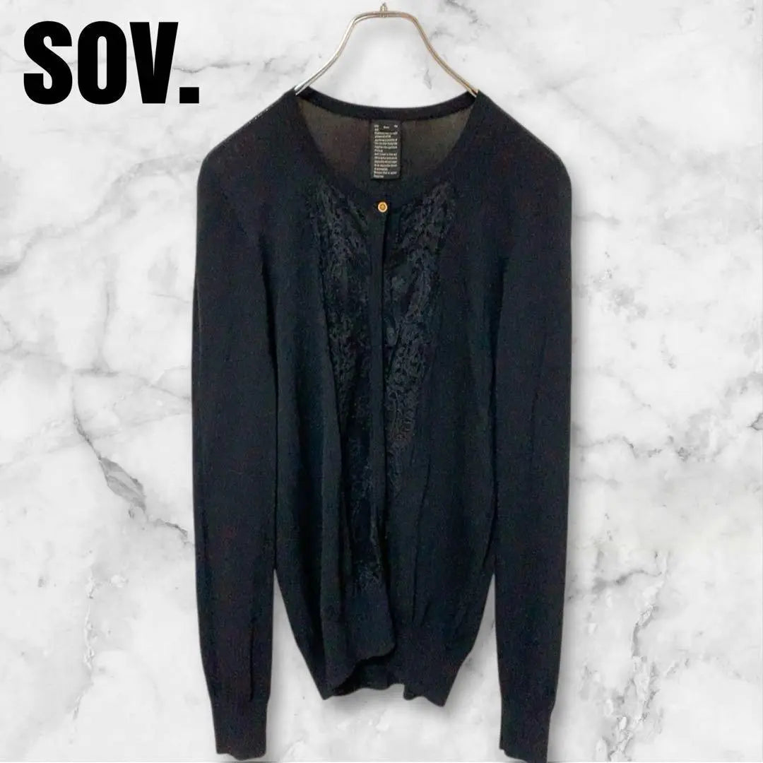 Sob Cardigan manga larga encaje transparente Bolero mezcla tamaño libre A962 | ソブ カーディガン 長袖 レース 透け感 ボレロ 混紡 フリーサイズ a962