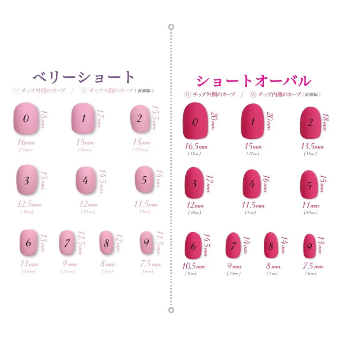 [Size check nail tip] You can choose from 10 types of hand!