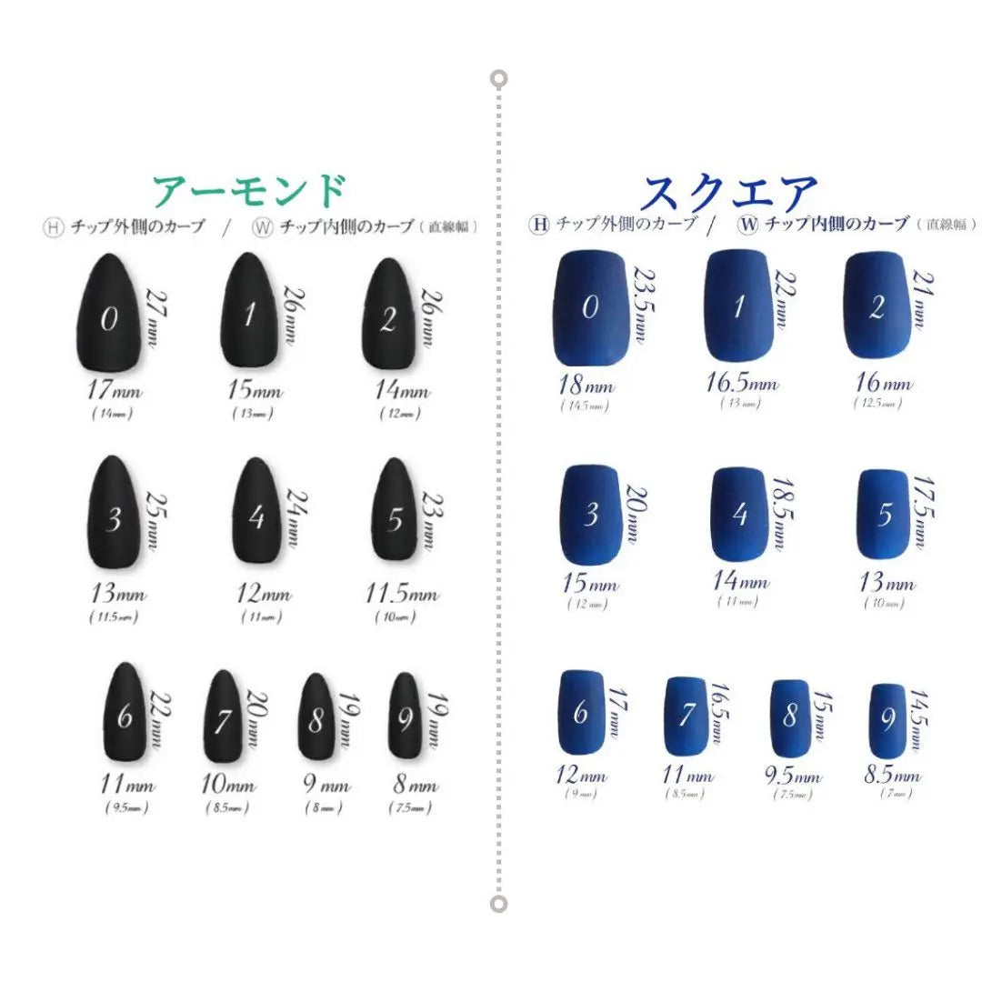 [Size check nail tip] You can choose from 10 types of hand!