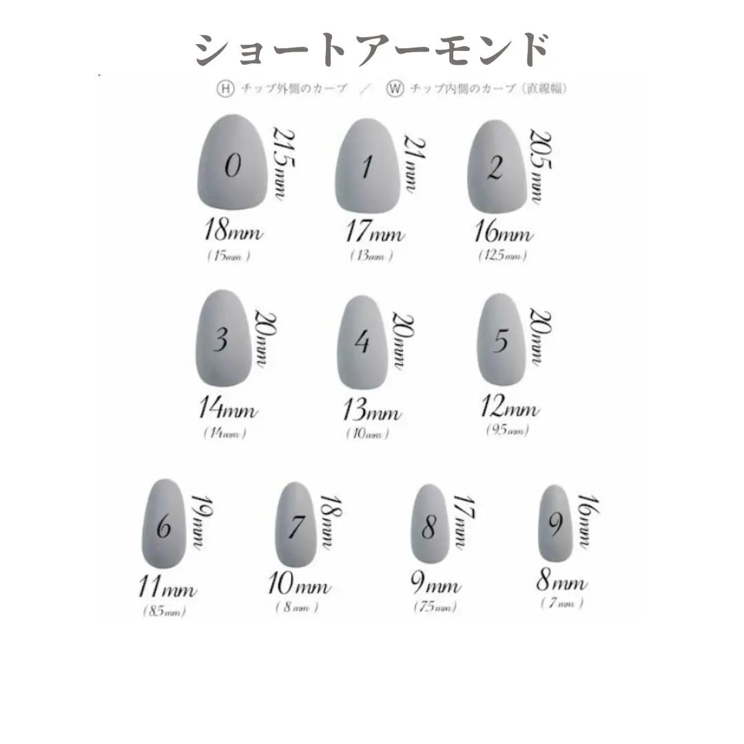 [Size check nail tip] You can choose from 10 types of hand!