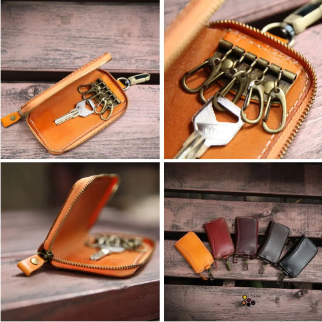 Women's Key Case Stylish Cute Leather Brown Leather Men's