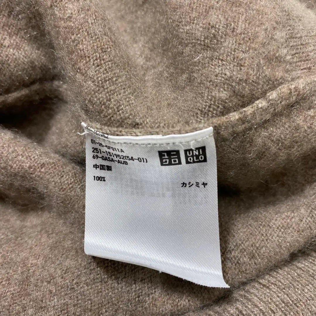 Suéter de punto con cuello en V de cachemira 100 % exclusivo de UNIQLO para mujer M