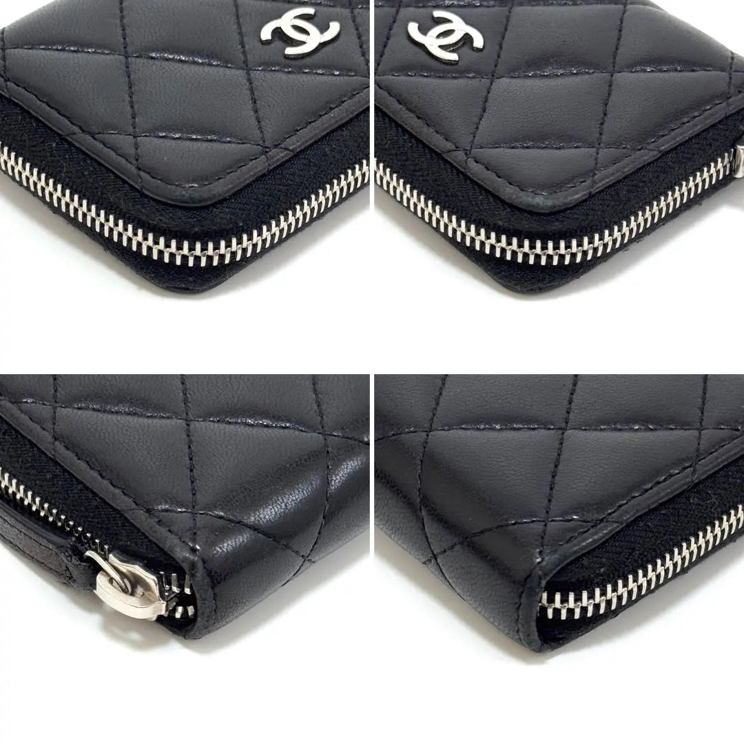 Monedero mini Chanel Coin Case de piel de cordero negra Matelasse