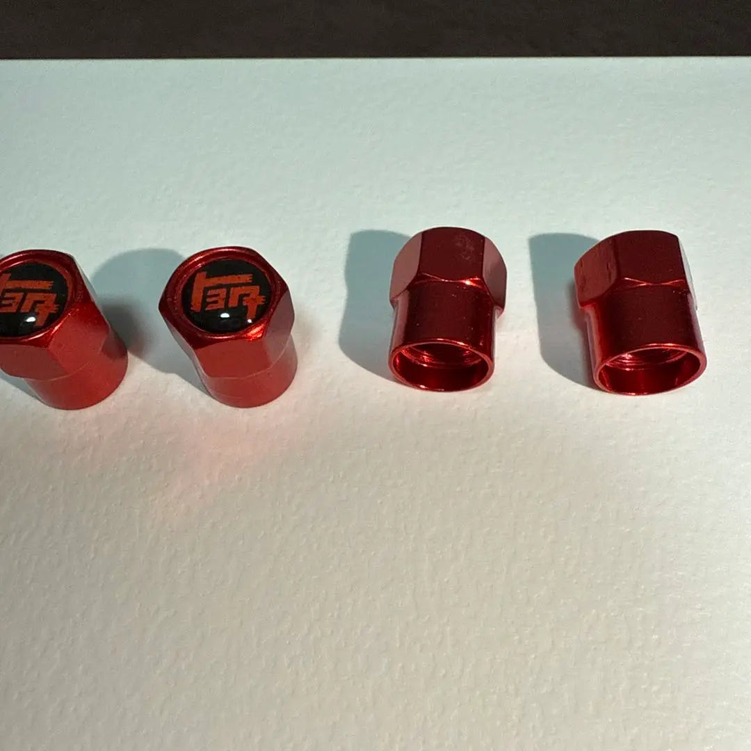 Toyota Style Red Valve Cap Set of 4 | トヨタ風　レッド バルブキャップ 4個セット