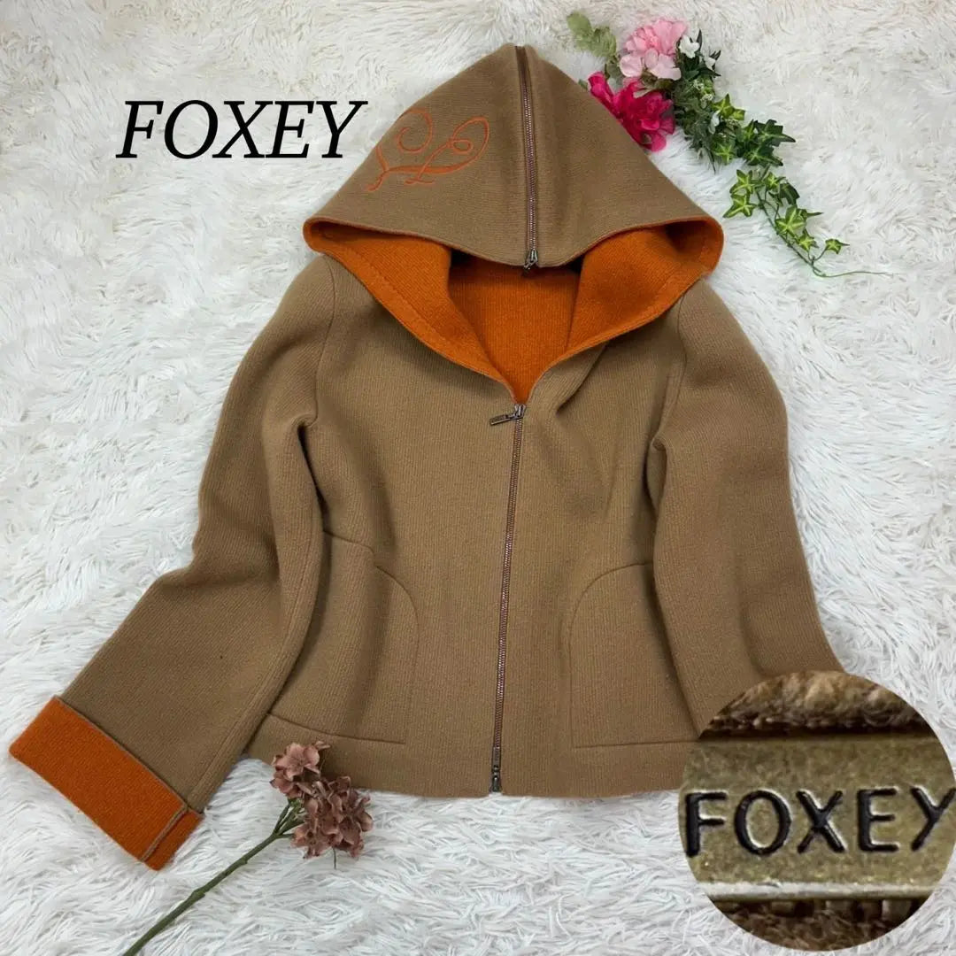 E140 M Foxy Script Knit Hoodie Script Women's