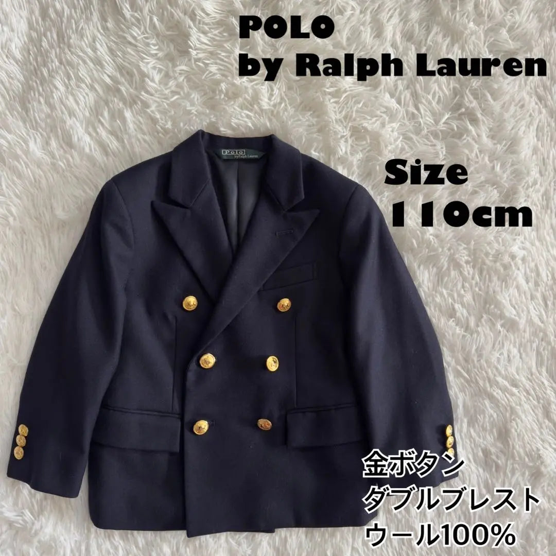 Popular ✨Polo Ralph Lauren Navy Blue Double Gold button [110]