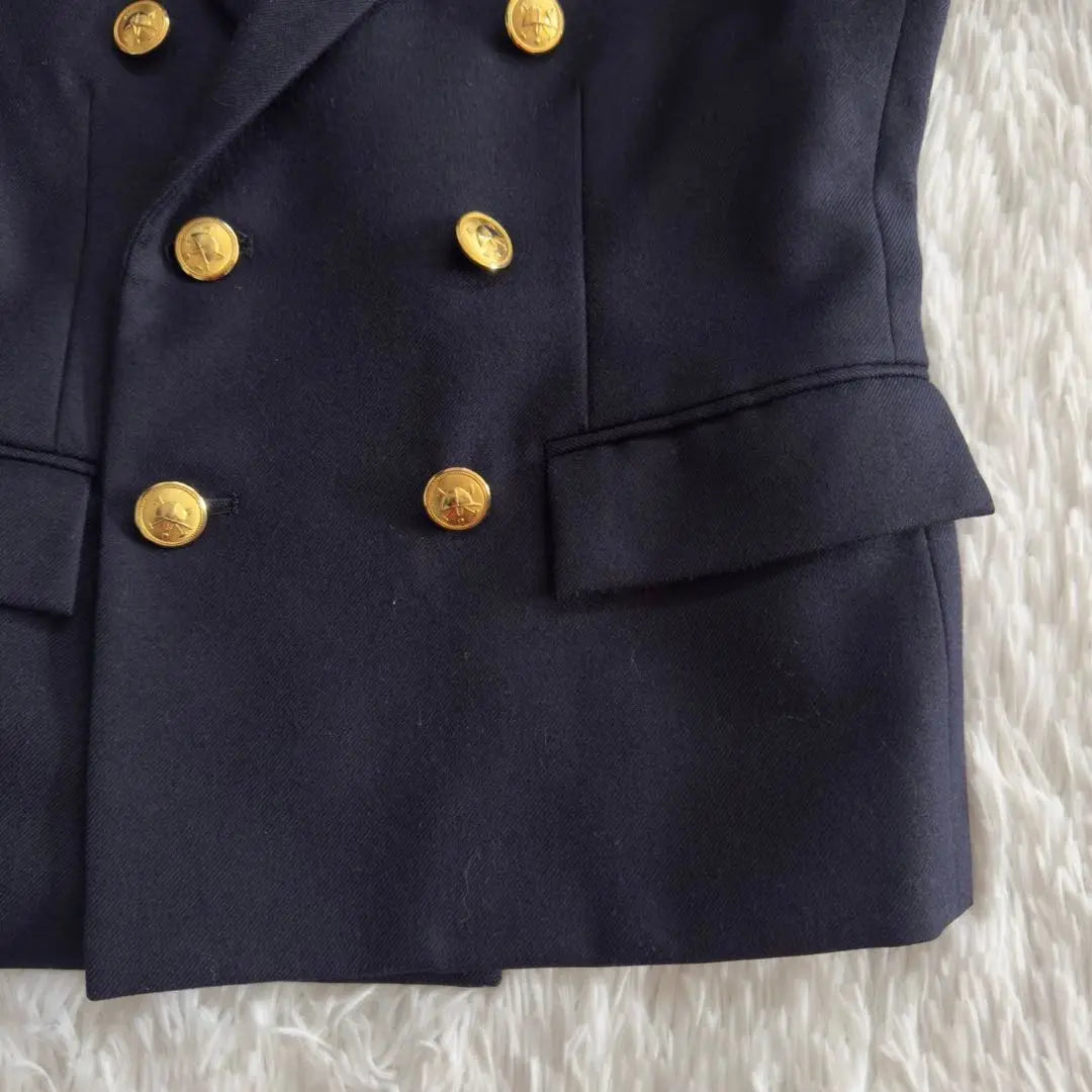 Popular ✨Polo Ralph Lauren Navy Blue Double Gold button [110]