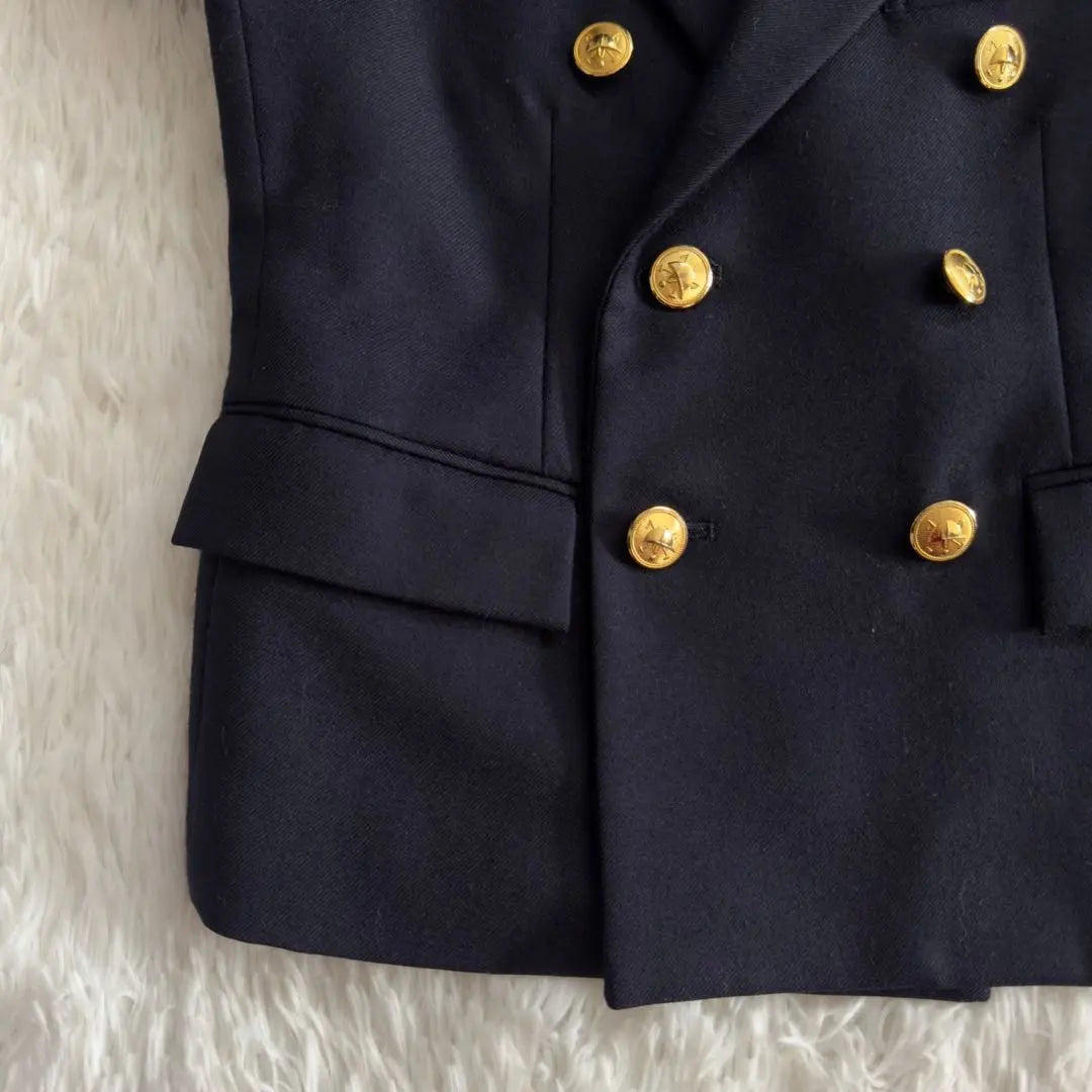 Popular ✨Polo Ralph Lauren Navy Blue Double Gold button [110]