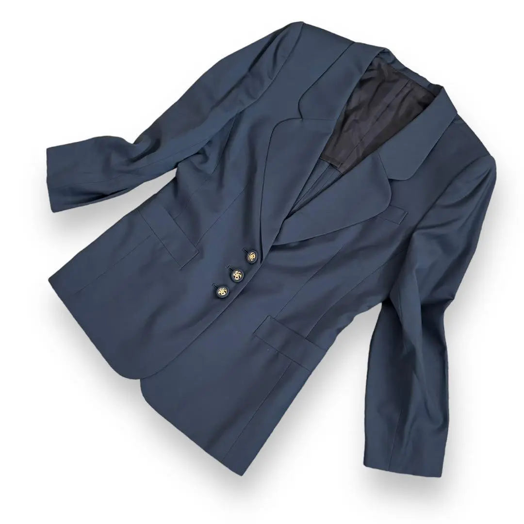 Leilian Tailored Jacket Made in Italy Wool Blue L