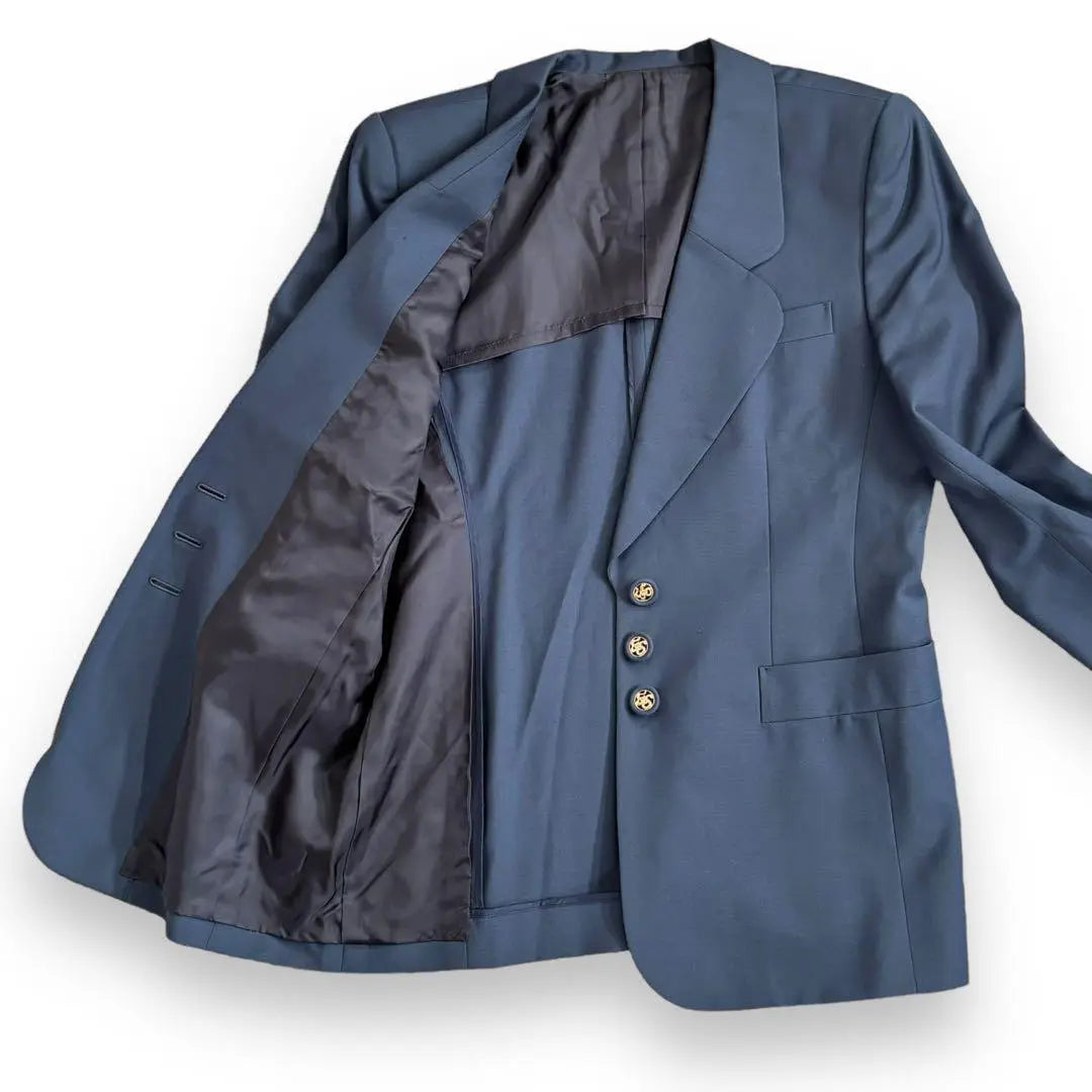 Leilian Tailored Jacket Made in Italy Wool Blue L