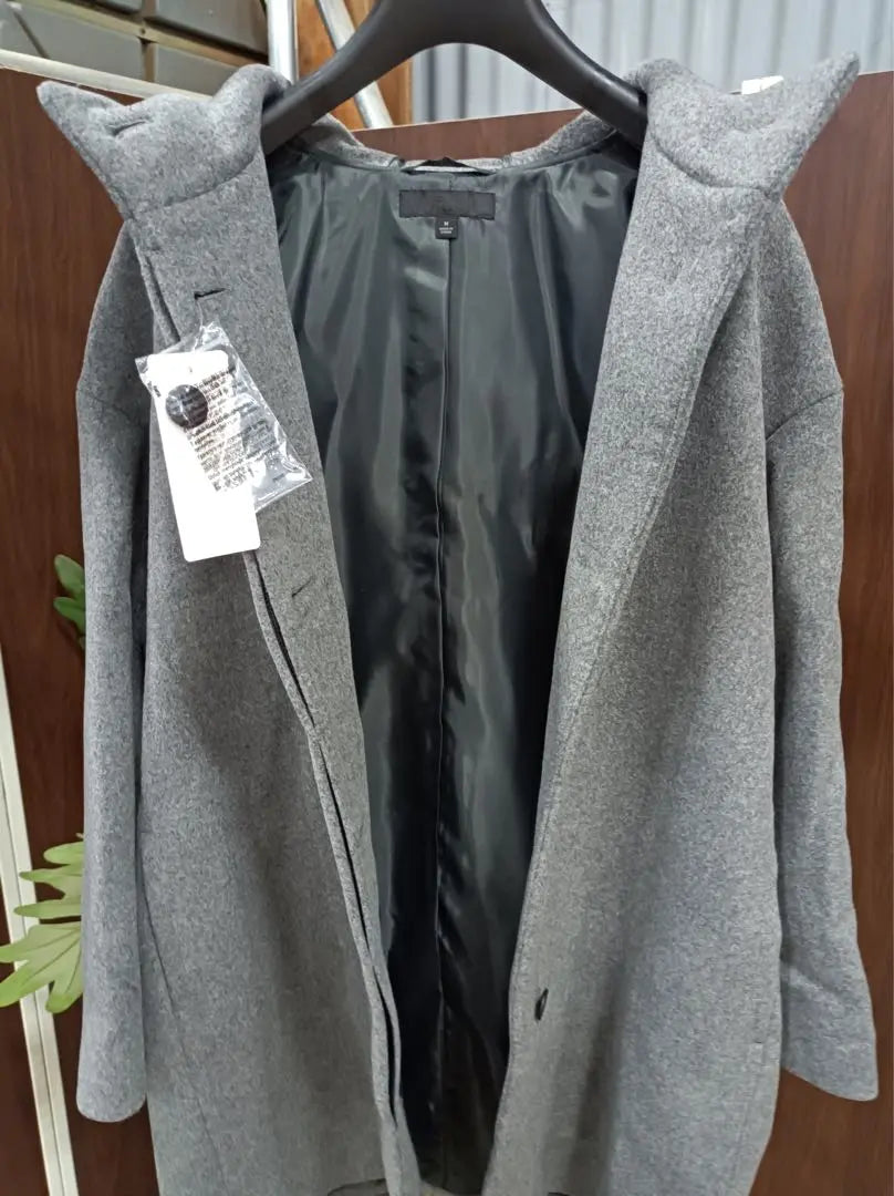 Hachi4837 (New) Uniqlo Light Wool Blend Hooded Coat Size: M