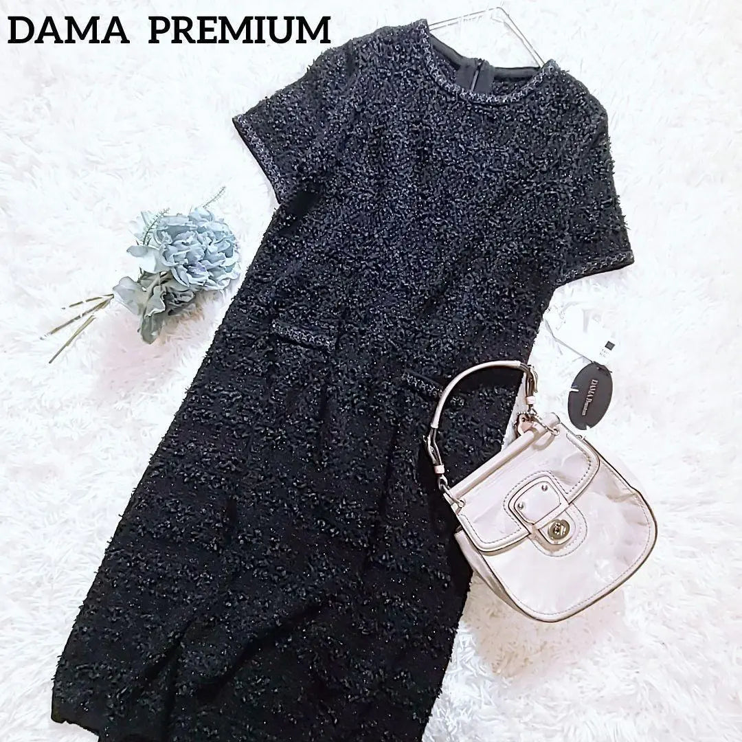 New Derma Premium Glitter Tweed Dress LL Large Formal ○ | 新品 ダーマプレミアム ラメ ツイード ワンピース LL 大きい フォーマル○