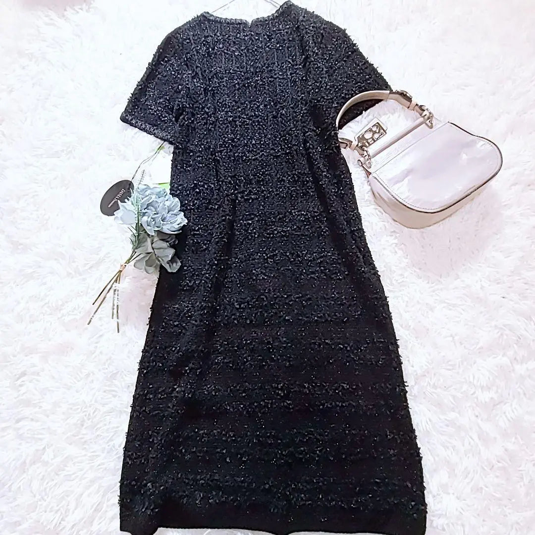 New Derma Premium Glitter Tweed Dress LL Large Formal ○ | 新品 ダーマプレミアム ラメ ツイード ワンピース LL 大きい フォーマル○