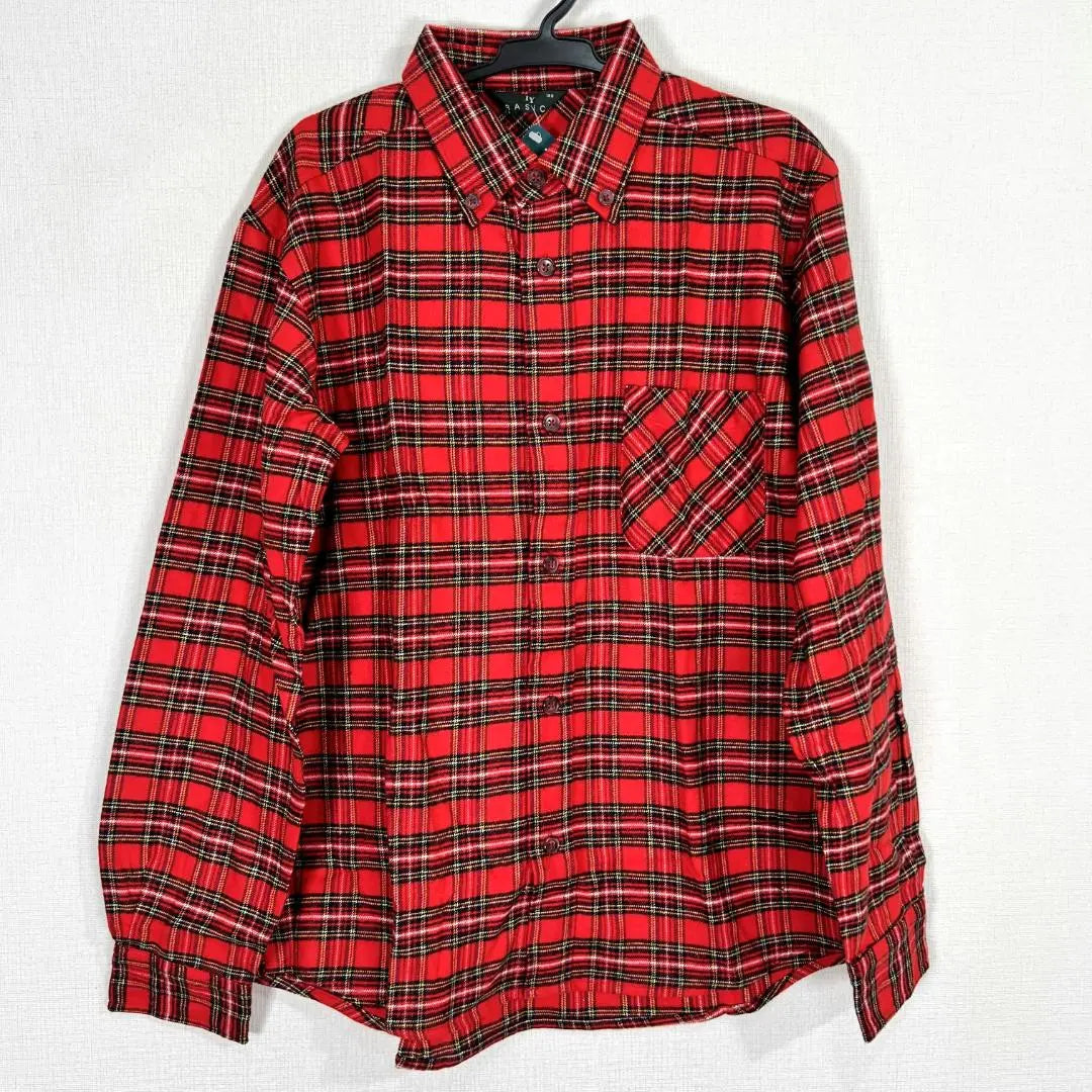 [IY BASICS] Red Check Pattern Long Sleeve Shirt Kids Clothing 160 [New]