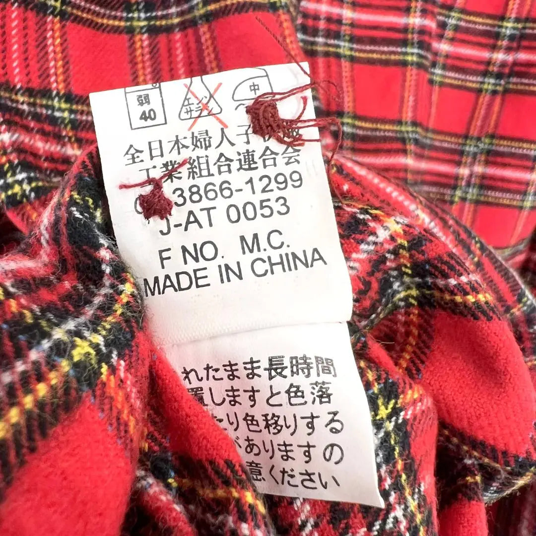 [IY BASICS] Red Check Pattern Long Sleeve Shirt Kids Clothing 160 [New]