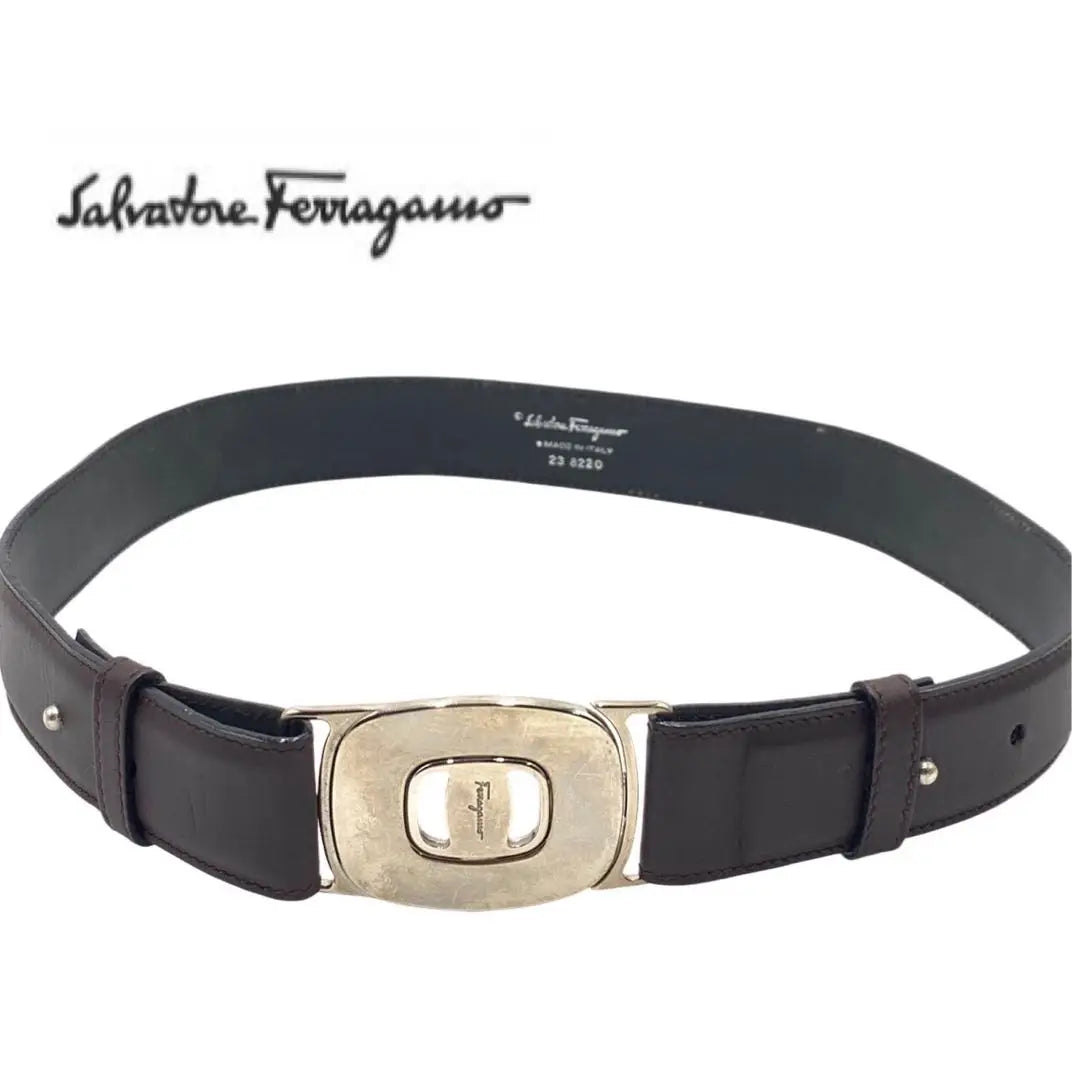 Salvatore Ferragamo Brand Dark Brown Belt Accessories Leather Fashionable