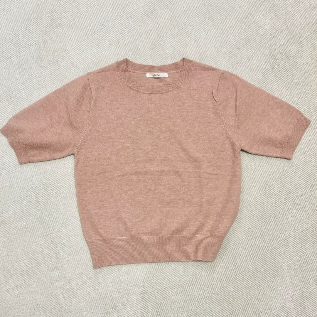 [Vertical Item] DISCOAT Soft, short-sleeved pullover spring knit [Good condition]