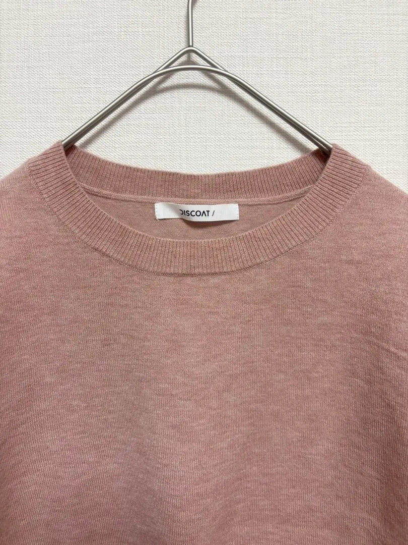 [Vertical Item] DISCOAT Soft, short-sleeved pullover spring knit [Good condition]