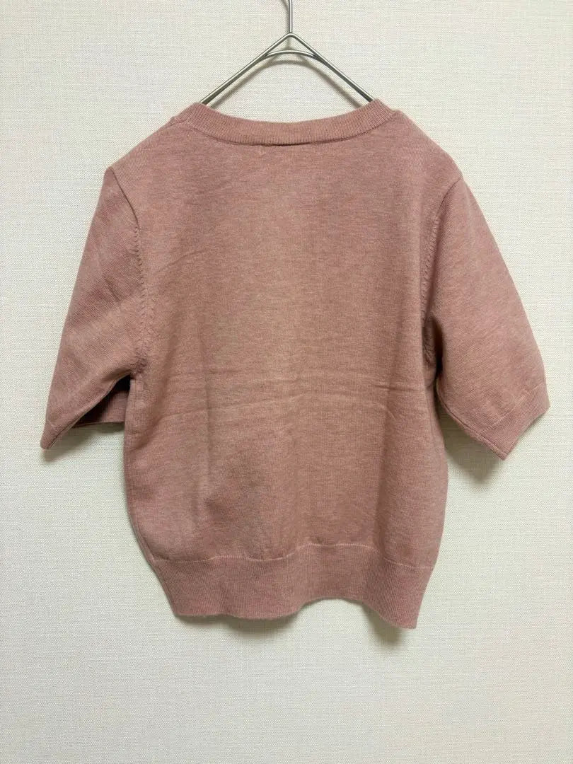 [Vertical Item] DISCOAT Soft, short-sleeved pullover spring knit [Good condition]