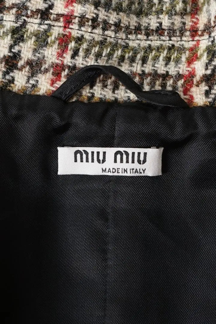 miu miu miu check chester coat