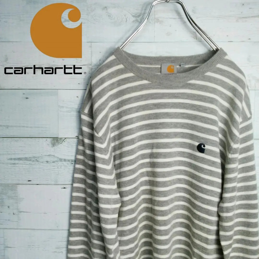 [Popular] CARHARTT Lana con borde de punto 1502 | 【大人気】Carhartt ニット ボーダー ウール 1502