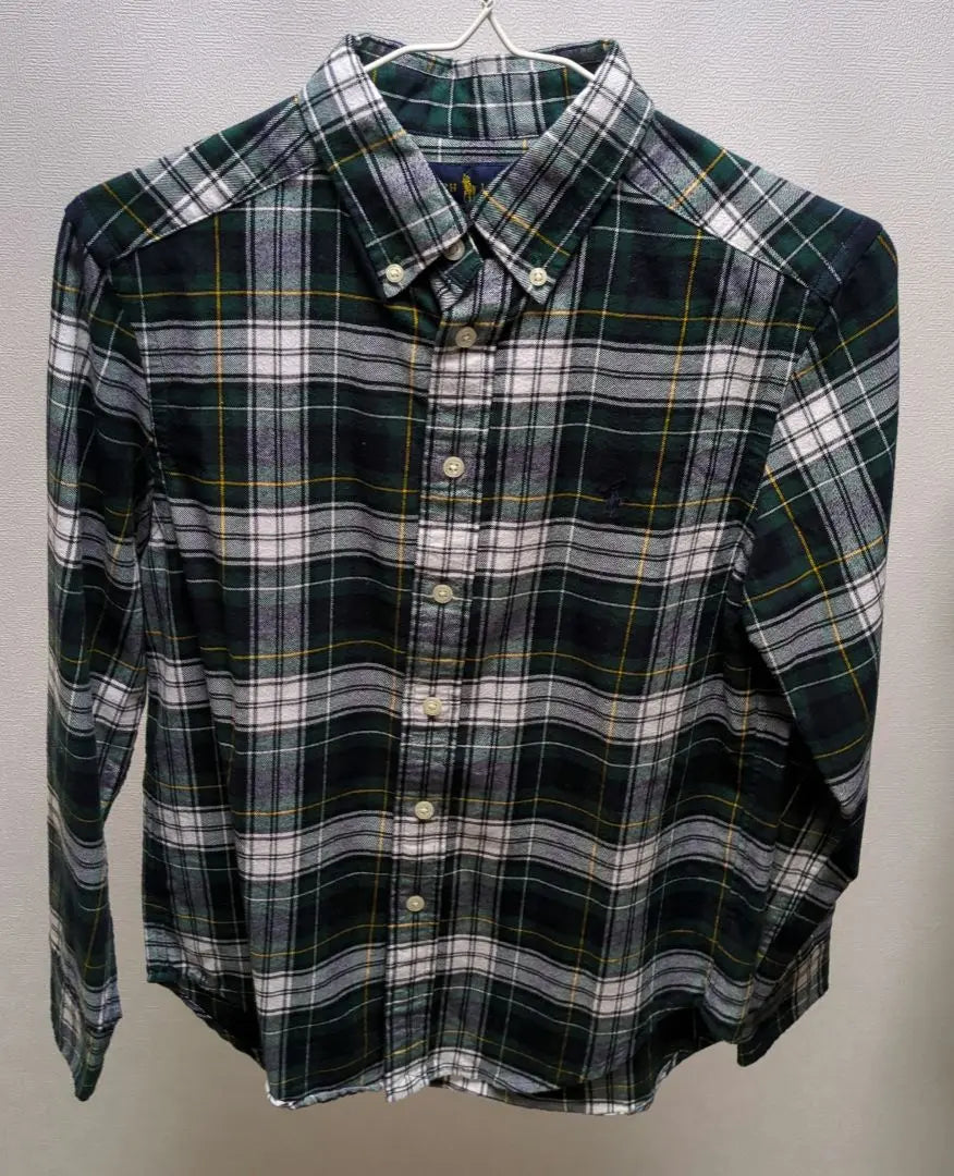 Ralph Lauren Performance Kids Long Sleeve Shirt Green Check