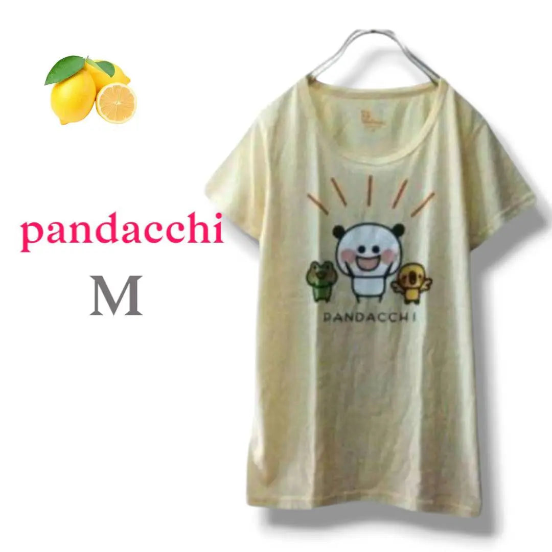 /'pandacchi' Short-sleeved Print T-shirt [M] Crew neck Panda Tops