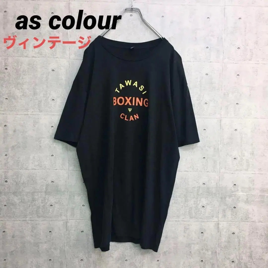 Z ☆ 0132 Camiseta Vintage As Color Negro 2XL algodón 100 | z☆0132 ヴィンテージ como color Tシャツ 黒 2XL 綿100