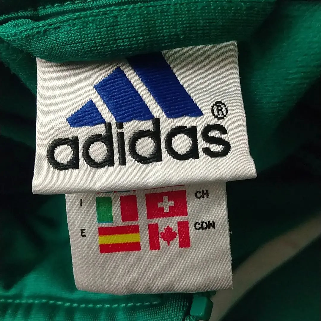 Rare ☆90s Adidas Embroidered Logo Track Jacket L-XL Green x White