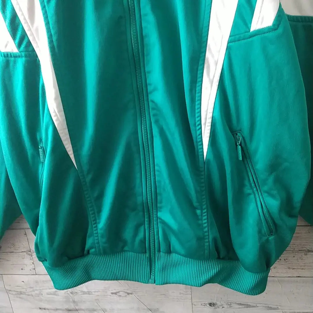 Rare ☆90s Adidas Embroidered Logo Track Jacket L-XL Green x White