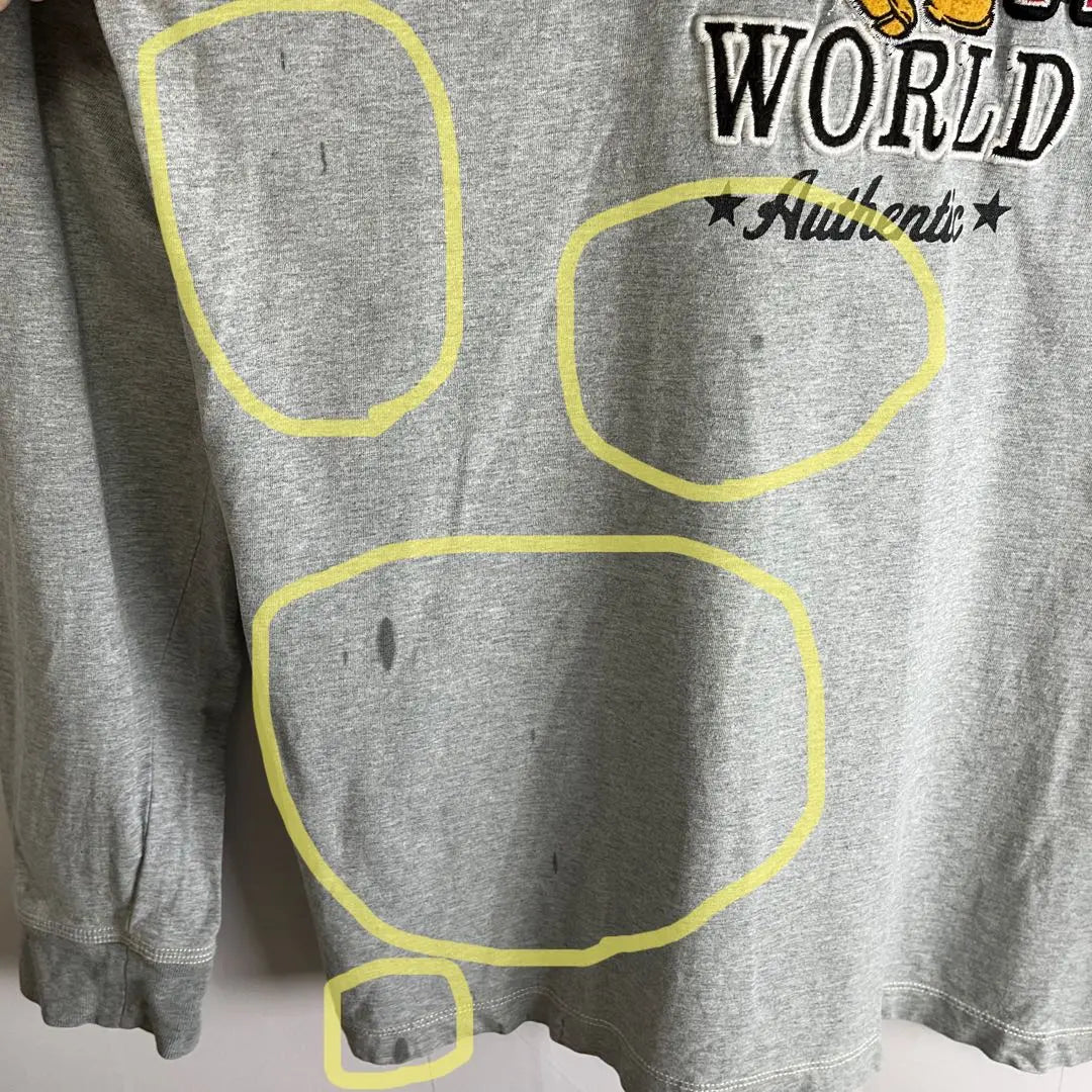 [Long T-shirt] Mickey embroidery Disney Parks L long sleeves overseas old clothing