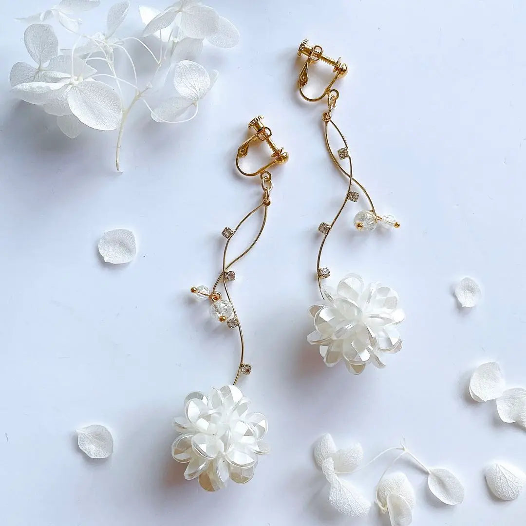 9 Handmade Earrings Pearl Flower Flower Bijou Aurora Bridal Earrings