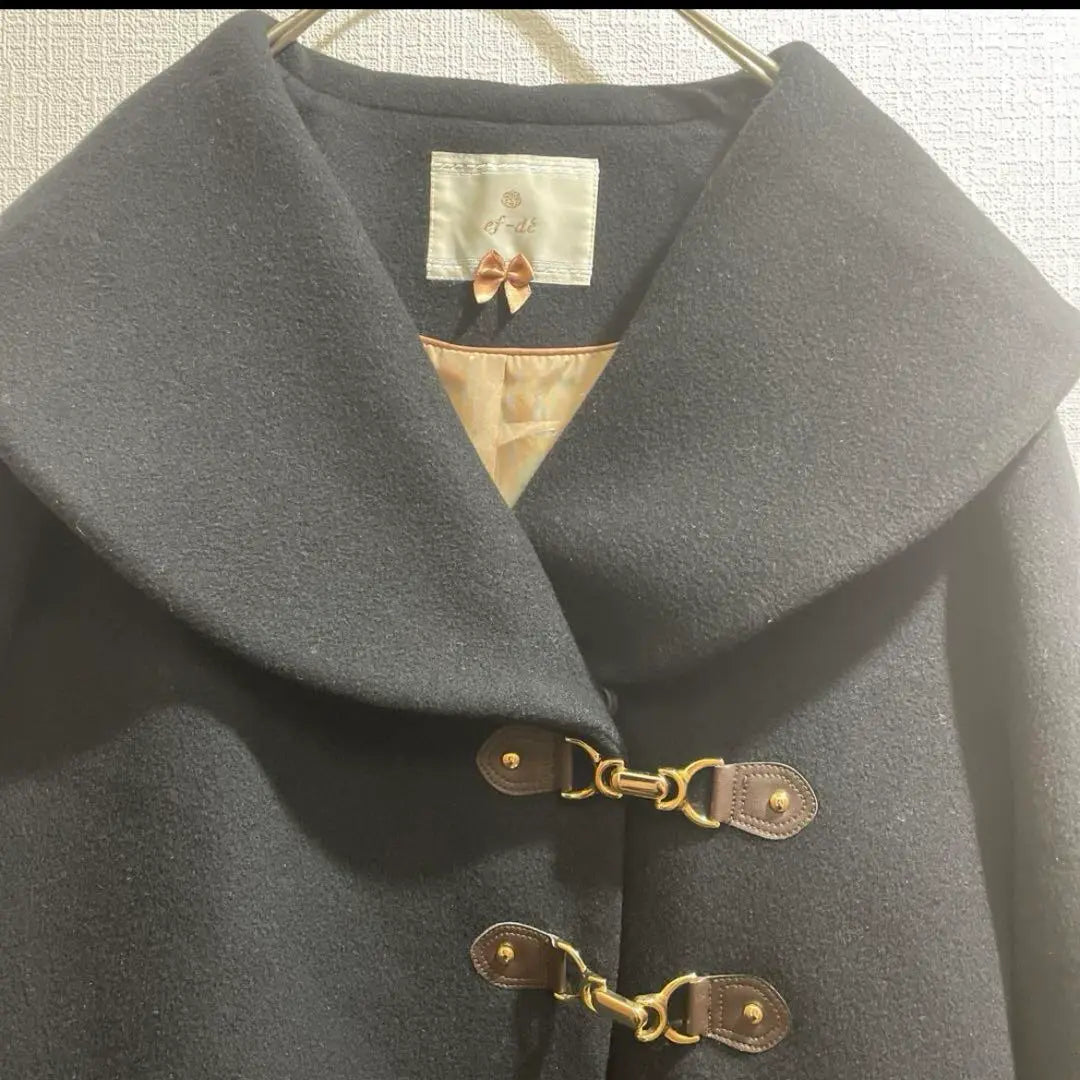 F-de [S] Angora ♡ Wool ♡ Gold hardware Duffle coat Small size ♡ Cute