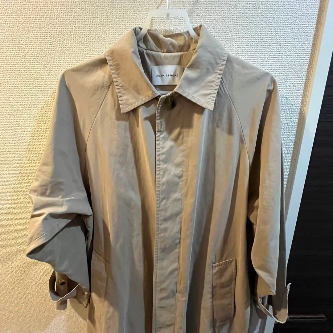 Gabardina beige manga larga | ベージュ ステンカラーコート 長袖