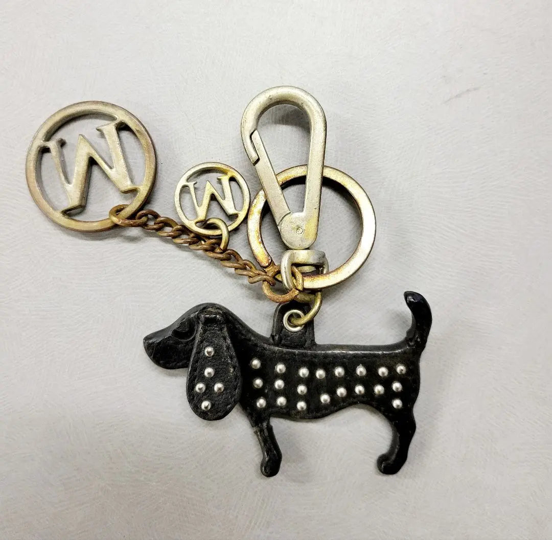 MaxMara Dog Charm Genuine Leather Dog Keychain