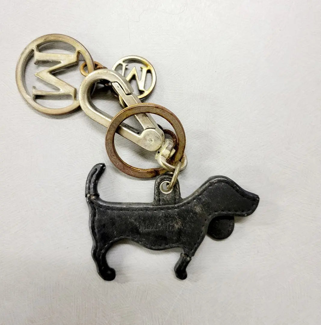 MaxMara Dog Charm Genuine Leather Dog Keychain