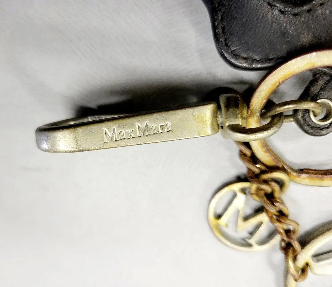 MaxMara Dog Charm Genuine Leather Dog Keychain