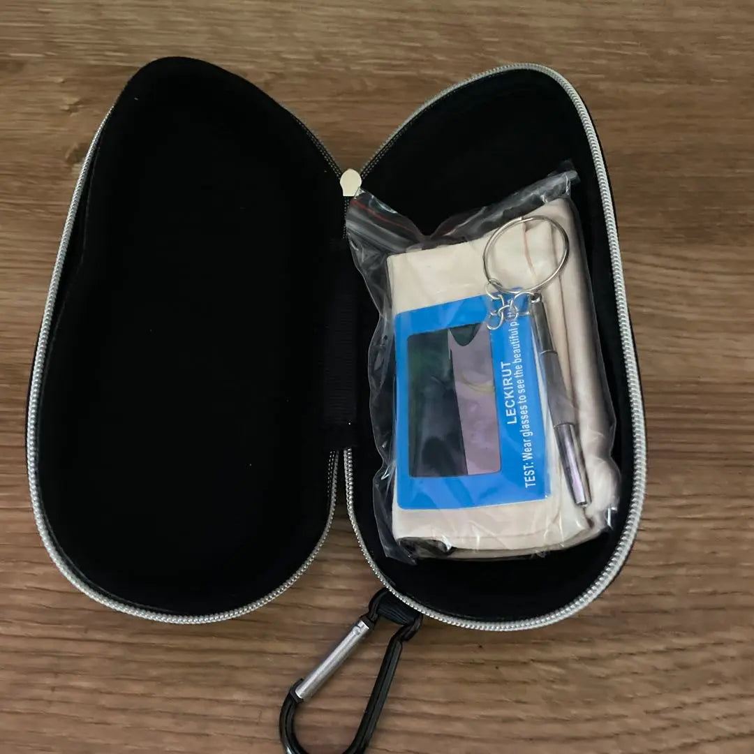 LECKIRUT Sunglasses Black Blue Lens with Case