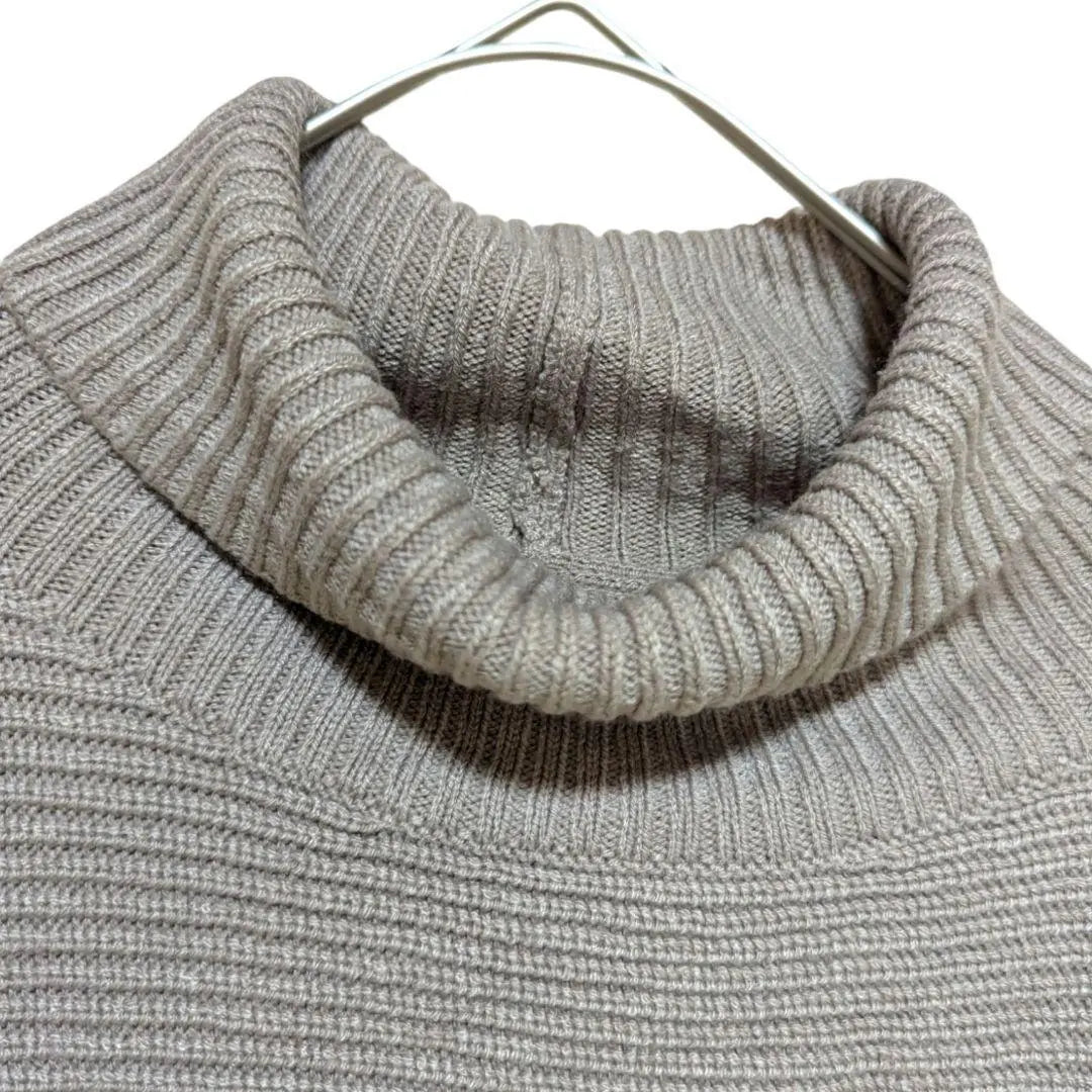 958 ★ Repsim Turtle neck poncho style short length knit [F] beige feeling | 958★レプシィム タートルネックポンチョ風ショート丈ニット【F】ベージュ 落感