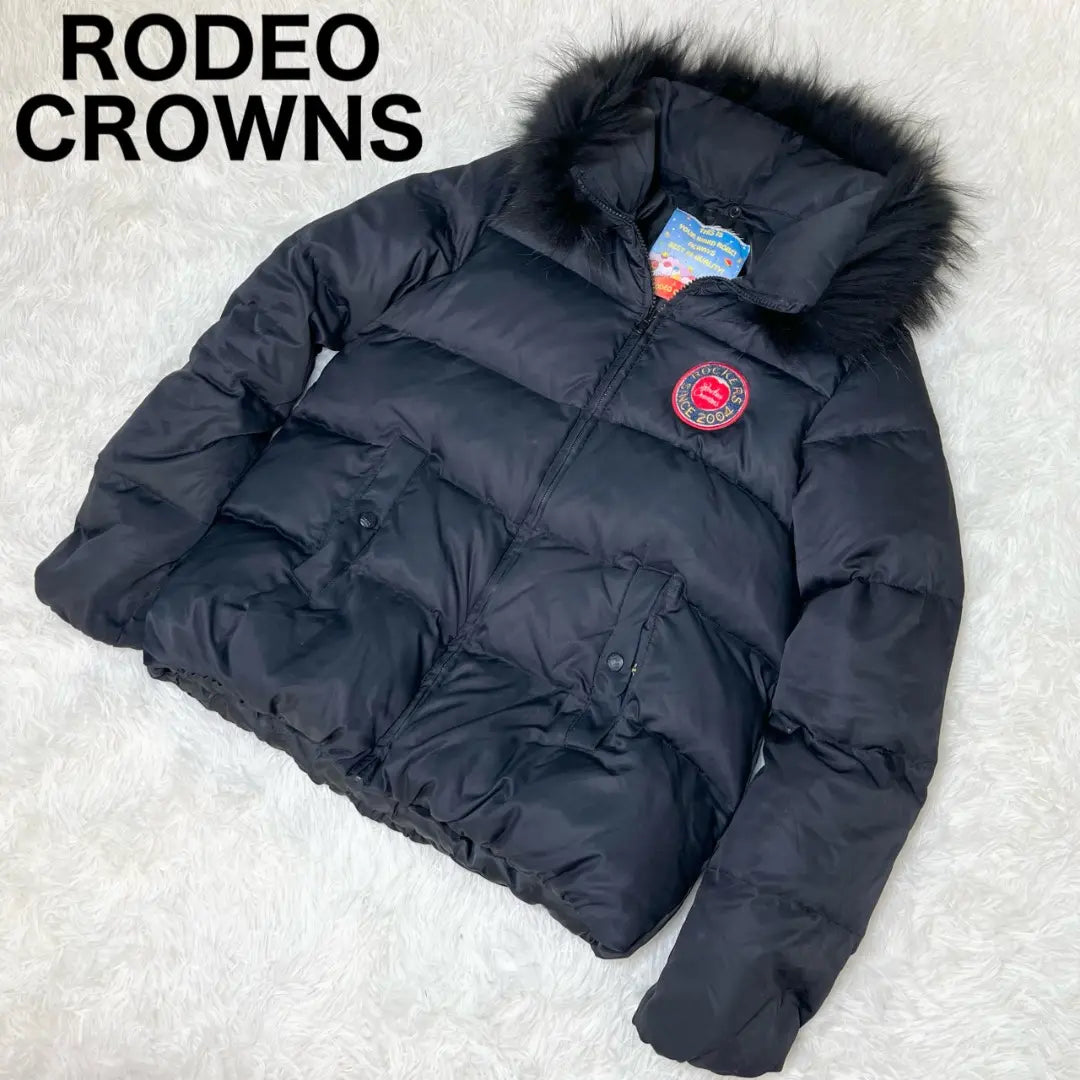 Chaqueta de plumón de mapache Rodeo Crowns 2WAY negra 2 M