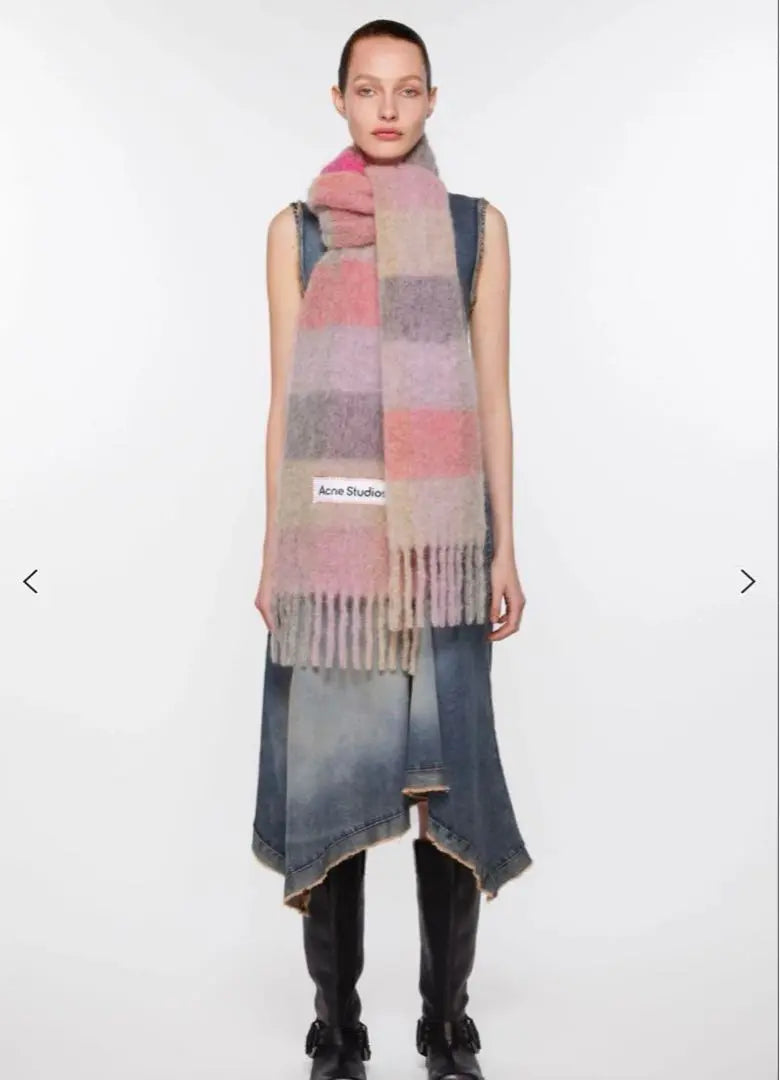 Productos hermosos ACNE STUDIOS Mohair Chex Charf Muffler Stall | 美品 Acne Studios モヘアチェックスカーフ マフラー ストール