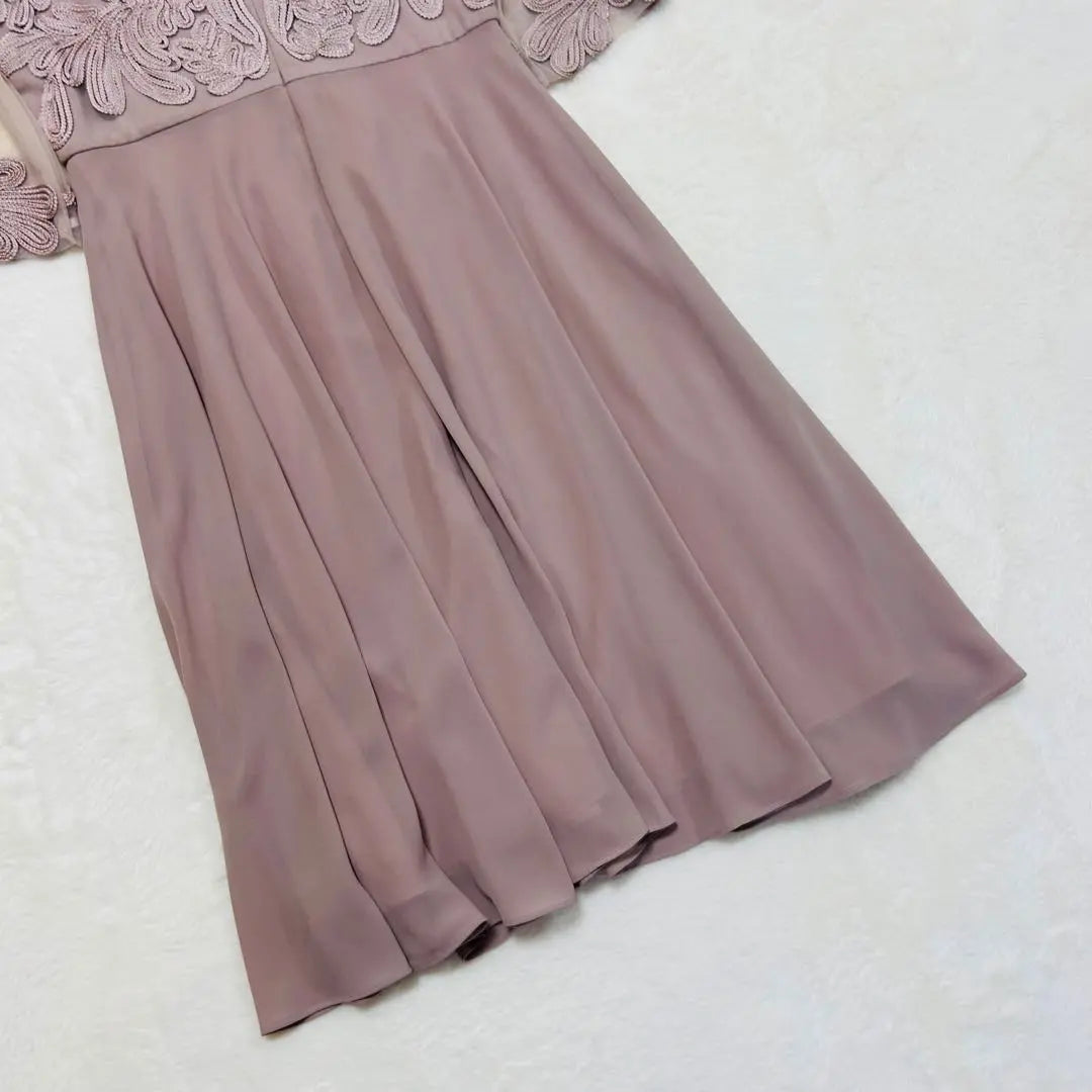 [Drive Doll] Dress Sheer Embroidered Wedding Dress Flare [M]